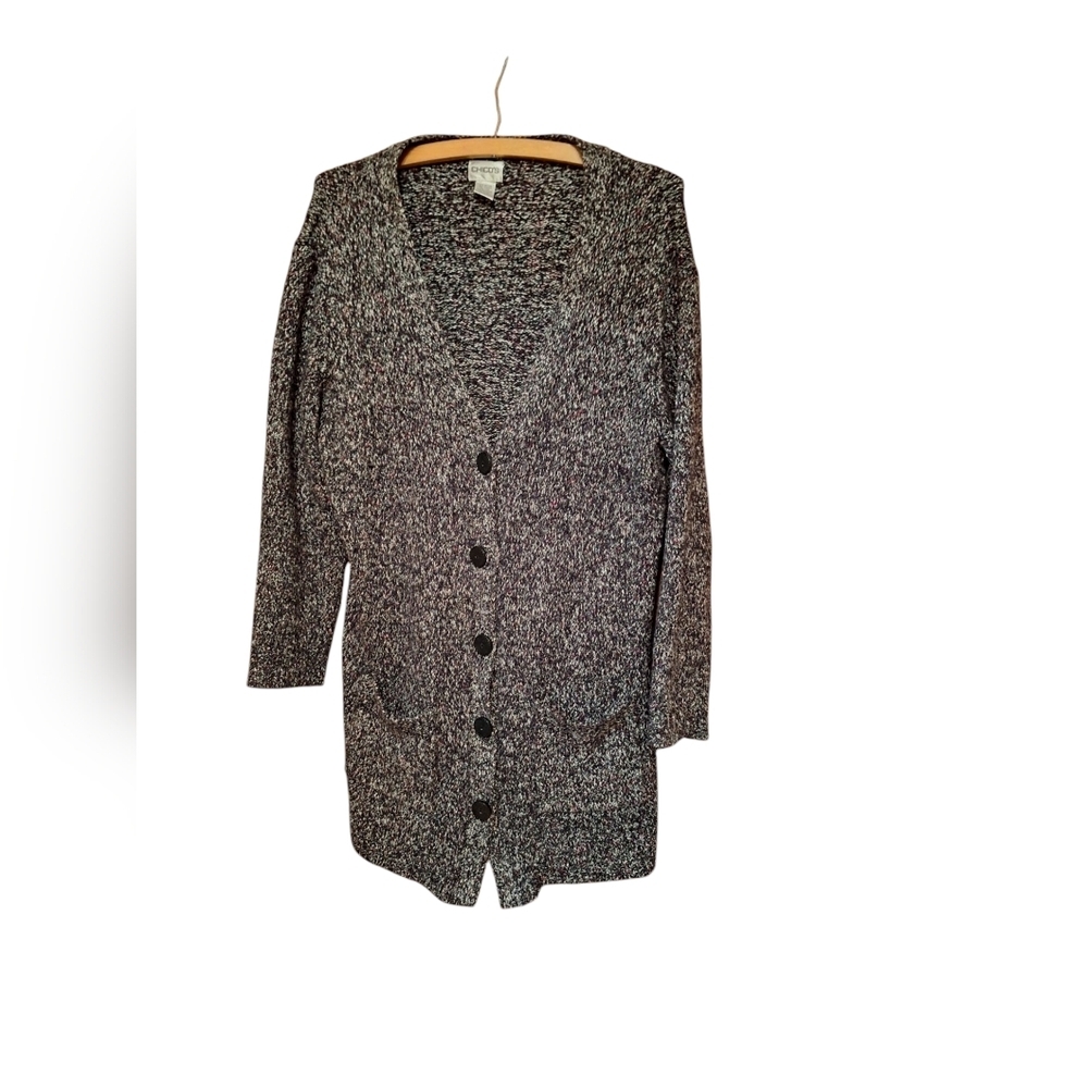 Chicos Chunky Knit Cardigan Sweater Plus Size Ladies 3 Comfy Weekends Preppy